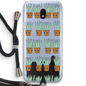 CaseCompany Sansevieria: Samsung Galaxy J3 (2017) Transparant Hoesje met koord