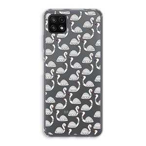 CaseCompany Zwanen: Samsung Galaxy A22 5G Transparant Hoesje