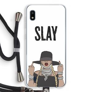 CaseCompany Slay All Day: Samsung Galaxy A10 Transparant Hoesje met koord