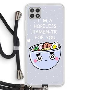 CaseCompany I'm A Hopeless Ramen-Tic For You: Samsung Galaxy A22 4G Transparant Hoesje met koord