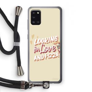 CaseCompany Pizza is the answer: Samsung Galaxy A31 Transparant Hoesje met koord