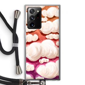 CaseCompany Katoen Wolken: Samsung Galaxy Note 20 Ultra / Note 20 Ultra 5G Transparant Hoesje met koord