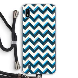 CaseCompany Onderbroken lijn: Samsung Galaxy A10 Transparant Hoesje met koord