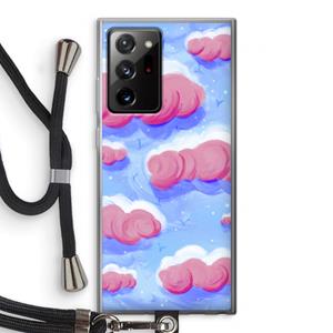 CaseCompany Roze wolken met vogels: Samsung Galaxy Note 20 Ultra / Note 20 Ultra 5G Transparant Hoesje met koord
