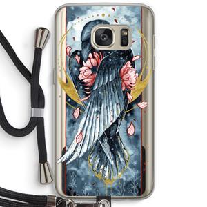 CaseCompany Golden Raven: Samsung Galaxy S7 Transparant Hoesje met koord