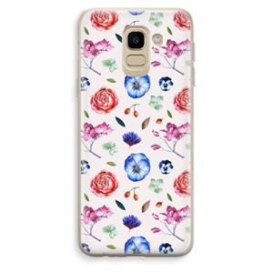 CaseCompany Bloemetjes: Samsung Galaxy J6 (2018) Transparant Hoesje