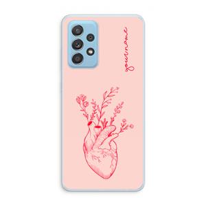 CaseCompany Blooming Heart: Samsung Galaxy A73 Transparant Hoesje