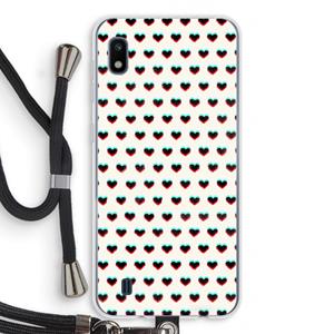 CaseCompany Hartjes: Samsung Galaxy A10 Transparant Hoesje met koord