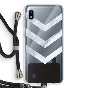 CaseCompany Marmeren pijlen: Samsung Galaxy A10 Transparant Hoesje met koord