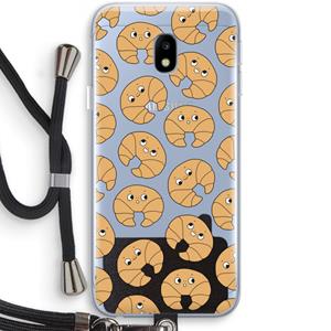 CaseCompany Croissant: Samsung Galaxy J3 (2017) Transparant Hoesje met koord
