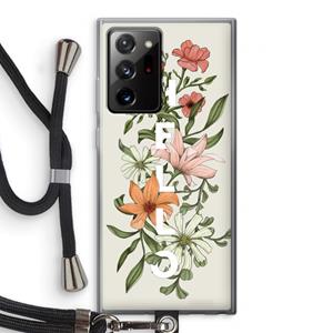 CaseCompany Hello bloemen: Samsung Galaxy Note 20 Ultra / Note 20 Ultra 5G Transparant Hoesje met koord
