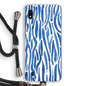 CaseCompany Blauwe nerven: Samsung Galaxy A10 Transparant Hoesje met koord