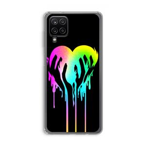 CaseCompany Hold My Heart: Samsung Galaxy A12 Transparant Hoesje