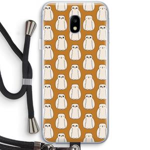 CaseCompany Uilen: Samsung Galaxy J3 (2017) Transparant Hoesje met koord