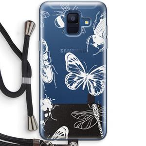 CaseCompany Tiny Bugs: Samsung Galaxy A6 (2018) Transparant Hoesje met koord