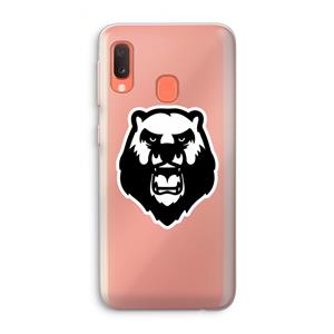 CaseCompany Angry Bear (white): Samsung Galaxy A20e Transparant Hoesje