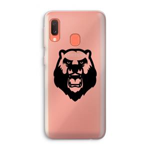 CaseCompany Angry Bear (black): Samsung Galaxy A20e Transparant Hoesje