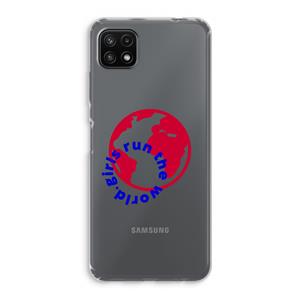 CaseCompany Run The World: Samsung Galaxy A22 5G Transparant Hoesje