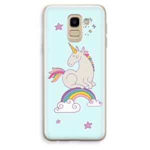 CaseCompany Regenboog eenhoorn: Samsung Galaxy J6 (2018) Transparant Hoesje