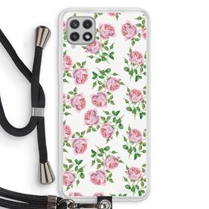 CaseCompany Kleine roosjes: Samsung Galaxy A22 4G Transparant Hoesje met koord
