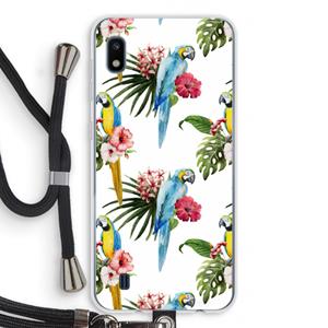CaseCompany Kleurrijke papegaaien: Samsung Galaxy A10 Transparant Hoesje met koord