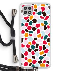 CaseCompany Colored Giraffe: Samsung Galaxy A22 4G Transparant Hoesje met koord