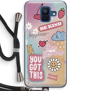 CaseCompany Positivity: Samsung Galaxy A6 (2018) Transparant Hoesje met koord