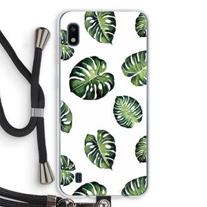 CaseCompany Tropische bladeren: Samsung Galaxy A10 Transparant Hoesje met koord