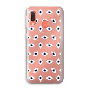 CaseCompany Eyes pattern: Samsung Galaxy A20e Transparant Hoesje