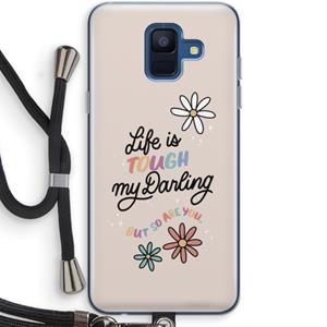 CaseCompany Tough Life: Samsung Galaxy A6 (2018) Transparant Hoesje met koord