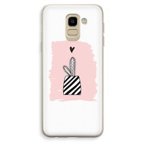 CaseCompany Zwart-wit cactus: Samsung Galaxy J6 (2018) Transparant Hoesje