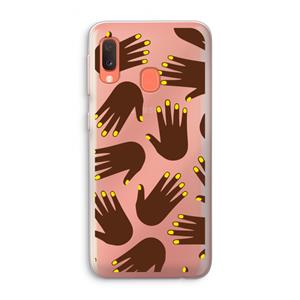 CaseCompany Hands dark: Samsung Galaxy A20e Transparant Hoesje