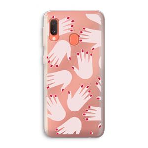CaseCompany Hands pink: Samsung Galaxy A20e Transparant Hoesje
