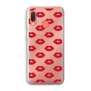 CaseCompany Lips: Samsung Galaxy A20e Transparant Hoesje