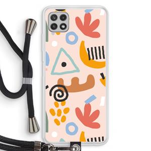 CaseCompany Abstract: Samsung Galaxy A22 4G Transparant Hoesje met koord