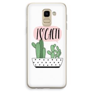 CaseCompany I love cacti: Samsung Galaxy J6 (2018) Transparant Hoesje