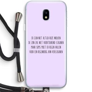 CaseCompany Regenboog: Samsung Galaxy J3 (2017) Transparant Hoesje met koord