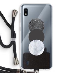 CaseCompany Marmeren cirkels: Samsung Galaxy A10 Transparant Hoesje met koord