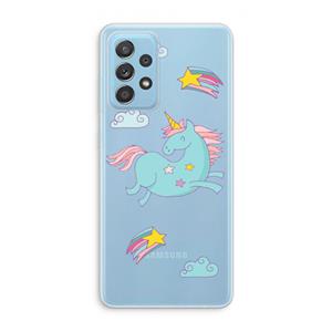 CaseCompany Vliegende eenhoorn: Samsung Galaxy A73 Transparant Hoesje
