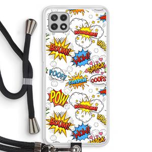 CaseCompany Pow Smack: Samsung Galaxy A22 4G Transparant Hoesje met koord