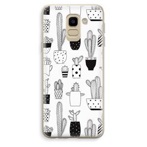 CaseCompany Cactusmotief: Samsung Galaxy J6 (2018) Transparant Hoesje