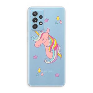 CaseCompany Roze eenhoorn: Samsung Galaxy A73 Transparant Hoesje
