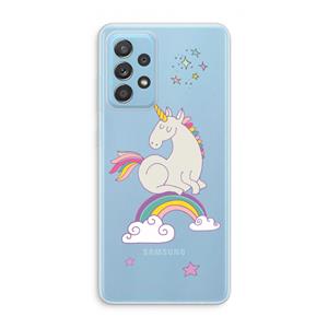 CaseCompany Regenboog eenhoorn: Samsung Galaxy A73 Transparant Hoesje