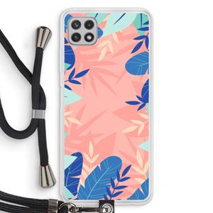 CaseCompany Tropisch: Samsung Galaxy A22 4G Transparant Hoesje met koord