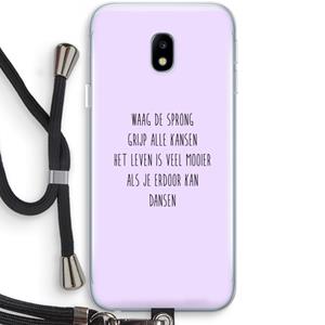 CaseCompany Sprong: Samsung Galaxy J3 (2017) Transparant Hoesje met koord