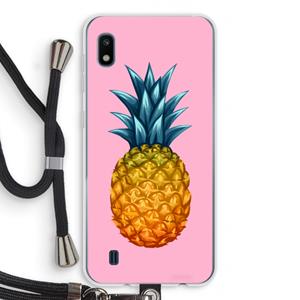 CaseCompany Grote ananas: Samsung Galaxy A10 Transparant Hoesje met koord