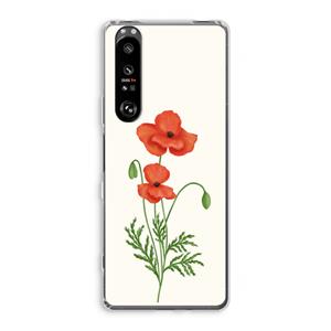CaseCompany Red poppy: Sony Xperia 1 III Transparant Hoesje