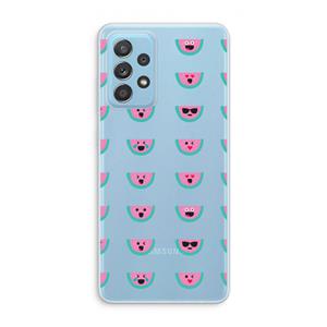 CaseCompany Smiley watermeloenprint: Samsung Galaxy A73 Transparant Hoesje