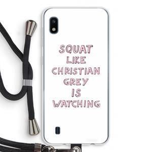 CaseCompany Christian Grey: Samsung Galaxy A10 Transparant Hoesje met koord