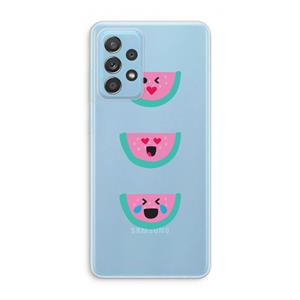 CaseCompany Smiley watermeloen: Samsung Galaxy A73 Transparant Hoesje